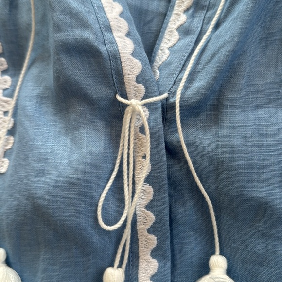 Gorgeous 100% Linen Boho Top with Intricate Embroidery. - Picture 4 of 7